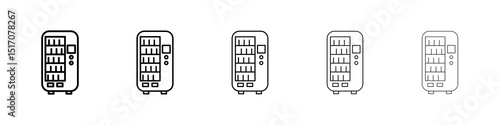Vending machine icon graphic set. trendy stroke line style