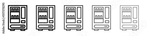 Vending machine icon graphic set. trendy stroke line style