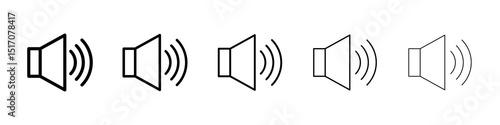 Volume icon graphic set. trendy stroke line style