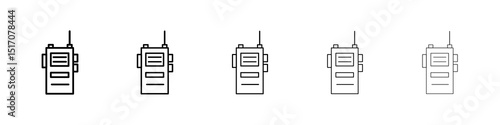 Walkie talkie icon graphic set. trendy stroke line style