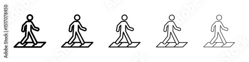 Walking icon graphic set. trendy stroke line style