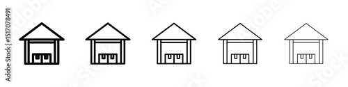 Warehouse icon graphic set. trendy stroke line style