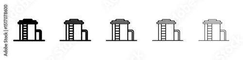 Water tank icon graphic set. trendy stroke line style