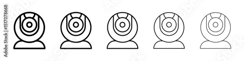 Web camera icon graphic set. trendy stroke line style