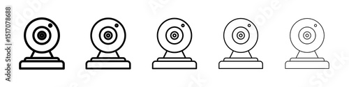 Webcam icon graphic set. trendy stroke line style