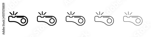 Whistle icon graphic set. trendy stroke line style