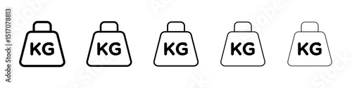 Weight icon graphic set. trendy stroke line style
