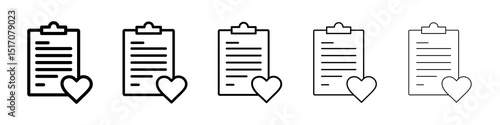 Wish list icon graphic set. trendy stroke line style