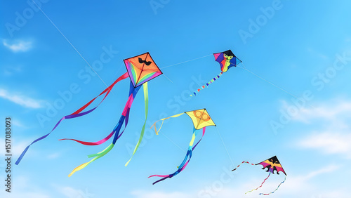 Colorful Kites Dancing in the Sky A Stunning View of Kite Flying