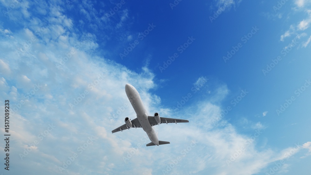 Airplane flying in the sky. Travel background Airplane flying in the sky. Travel background