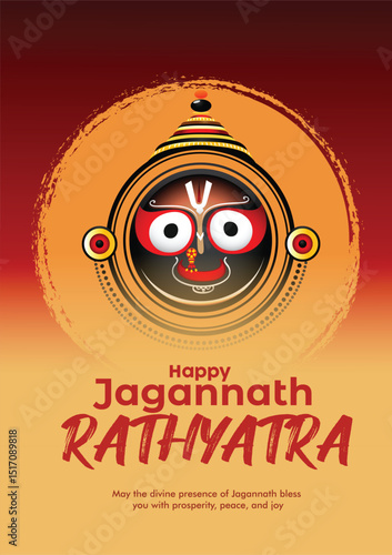 Vector design of Ratha Yatra of Lord Jagannath, Balabhadra and Subhadra for the ocassion of Odisha god Rathyatra Festival