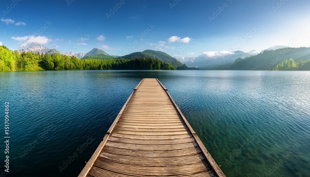 Fototapeta premium wooden pier on the lake