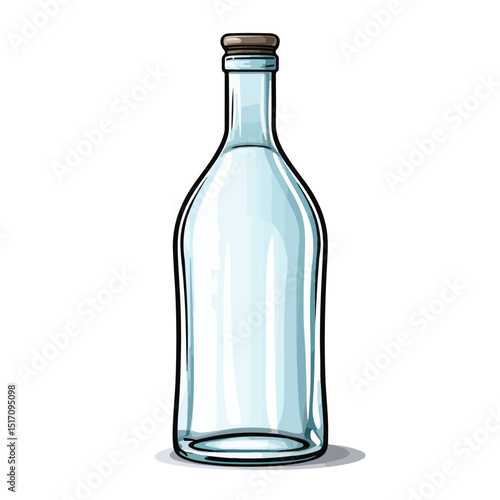 High-Quality Vector Illustration of Isolated Glass Bottle for Professional Use