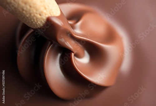 close up of a spoon with chocolate on it