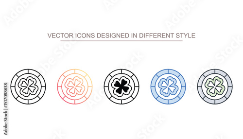 Lucky pennies icon design with white background stock illustration