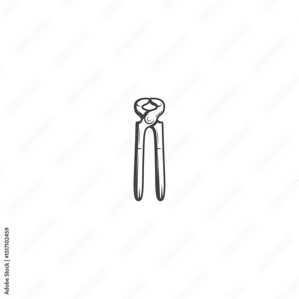 Pincer pliers Icon flat vector design Pincer pliers Icon flat vector design