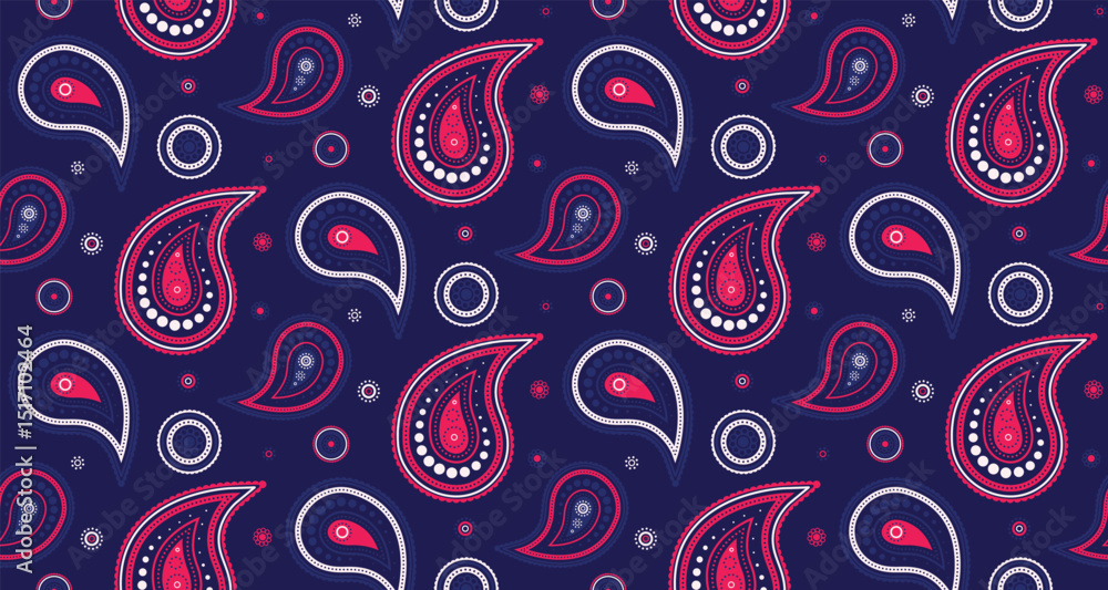 Naklejka premium Repeat modern by pretty romance. Ornamental calligraphic in contemporary paisley. Flowery wrapping to colours spa.