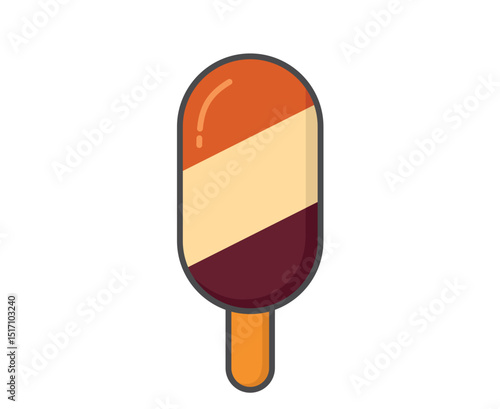 Sweet ice cream illustration. Cold dessert and summer food. Isolated vector image