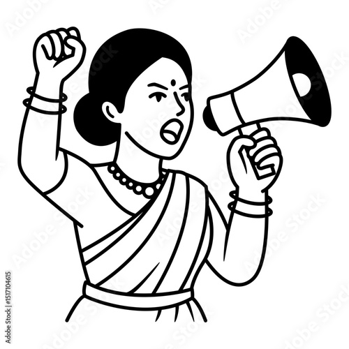 Indian women's activist icon. An icon about women fighting for their rights