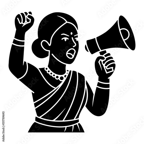 Indian women's activist icon. An icon about women fighting for their rights