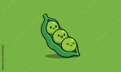Pea Illustration, Pea Vector, Pea Logo, Pea Mascot, Pea Cartoon, Pea Character, Cute Vegetable Art, Green Pea Drawing, Pea Pod Clipart, Healthy Food Icon, Smiling Pea, Organic Food Design, Fresh Peas 