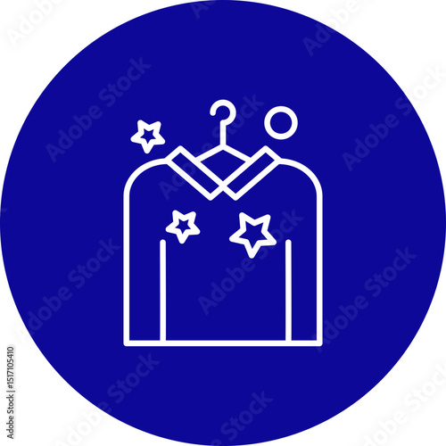 Dry Cleaning Vector Line Black Circle Icon Design