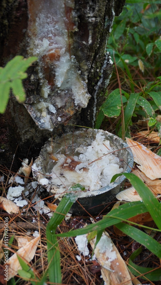 Obraz premium pine tree sap tapping