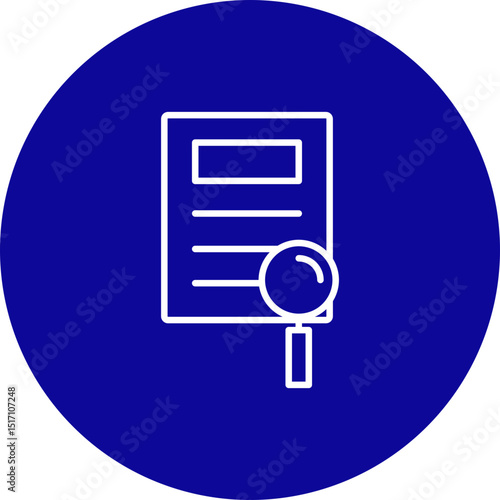 Investigation  Vector Line Blue Circle Icon Design