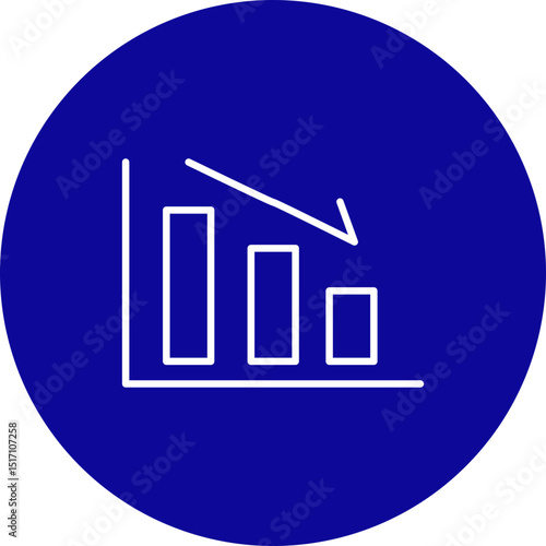 Loss  Vector Line Blue Circle Icon Design