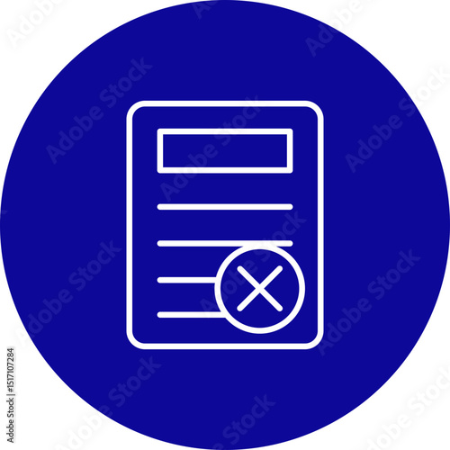 Refuse  Vector Line Blue Circle Icon Design