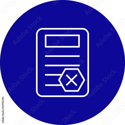 Rejection  Vector Line Blue Circle Icon Design