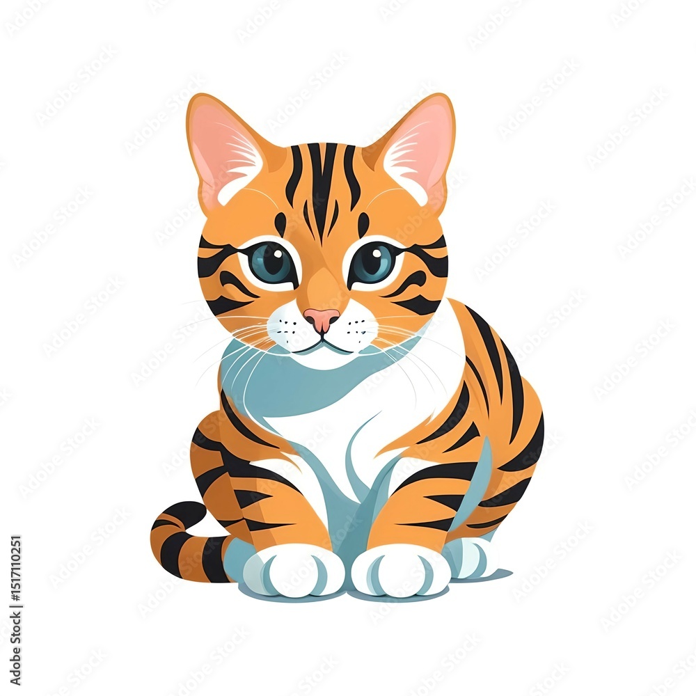 Fototapeta premium キュートな愛猫トイガーの漫画イラスト