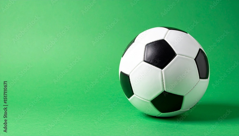 Obraz premium Soccer ball on green background. 