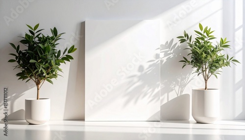 Modern mockup minimal with soft shadows and light overlay as template for design presentation, promotion.