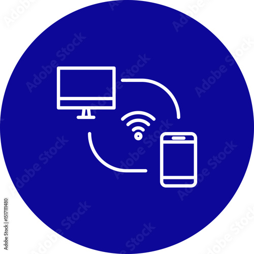 Remote Access  Blue Circle  Icon Design