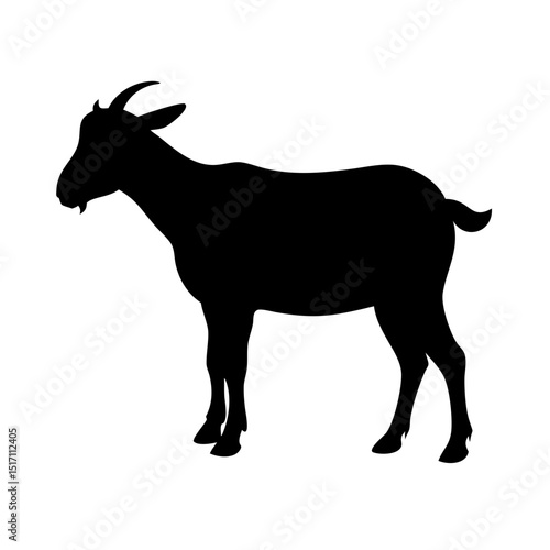 黒いシルエットのヤギのイラスト