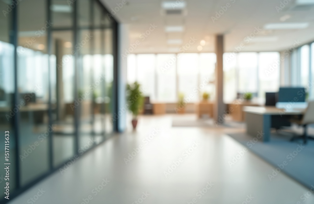 Blurred modern office background with open space. Interior design, glass walls, bright light, empty workplaces. Corporate style, modern workspace, business concept. Blurred modern office background with open space. Interior design, glass walls, bright light, empty workplaces. Corporate style, modern workspace, business concept.