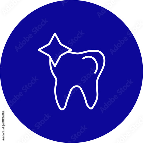 Tooth Vector Blue Circle Icon Design