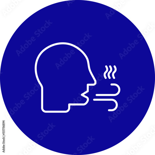 Bad Breath Vector Blue Circle Icon Design