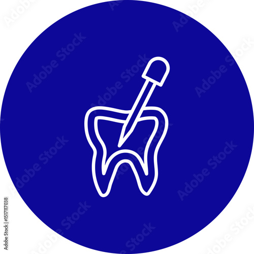 Root Canal Vector Blue Circle Icon Design
