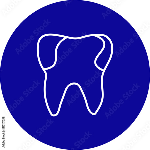 Cavity Vector Blue Circle Icon Design