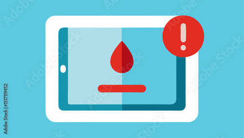 Inflammation Alert A red icon appearing on the device screen with an exclamation mark signaling elevated inflammation levels.