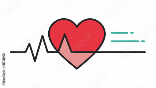 Heart Rate Monitor Tattoo A stylized heart graphic with a line chart running through it depicting a heart rate monitors rhythm visually representing realtime heart activity.