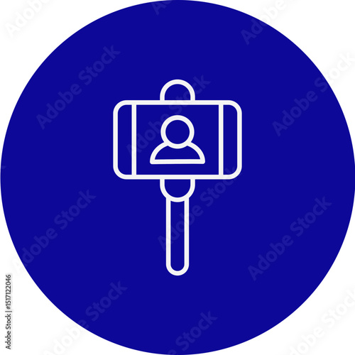 Vlogger Vector Blue Circle Icon Design