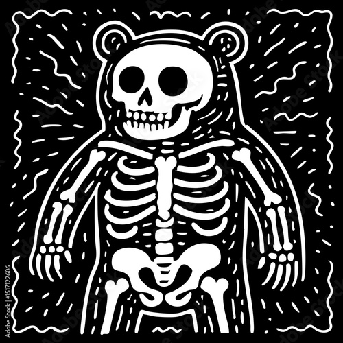 Skeleton Bear in Costume