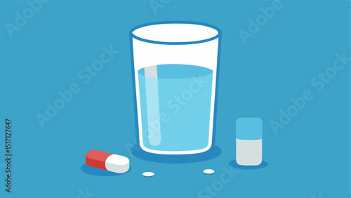 Glass of Water and Supplements A tall glass filled with water beside a few tered supplements on a clean surface emphasizing hydration and supplementation together.
