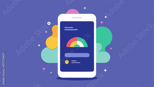 Digital Detox App Interface A smartphone screen displaying an app interface. The app shows a colorful progress bar for daily unplugged hours alongside motivational quotes and