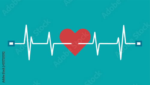 Heartbeat Waveform A stylized visual of a heartbeat waveform radiating outward with a wearable device at the beginning illustrating continuous health monitoring.
