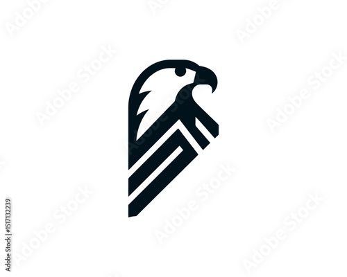 Minimal american eagle logo with minimal