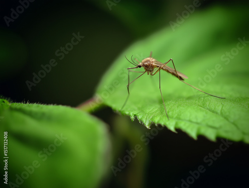 Wallpaper Mural mosquito on a green leaf Torontodigital.ca